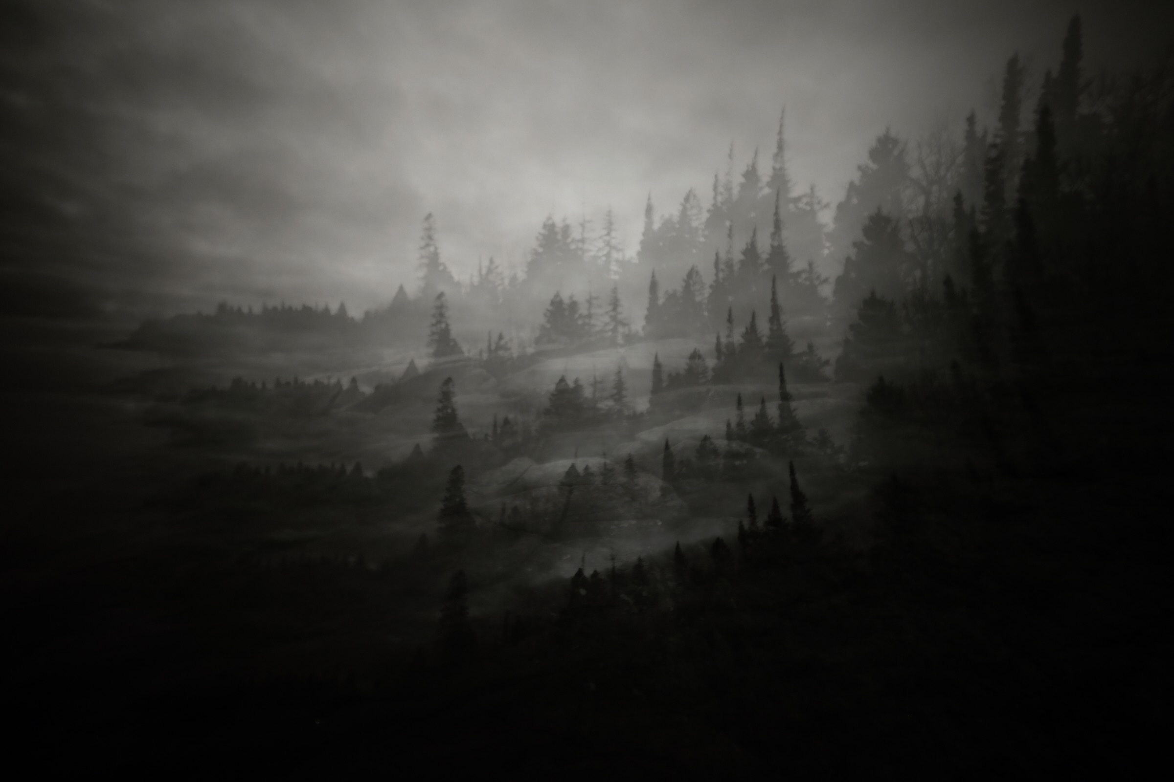 Stacked multiple exposures of a shoreline