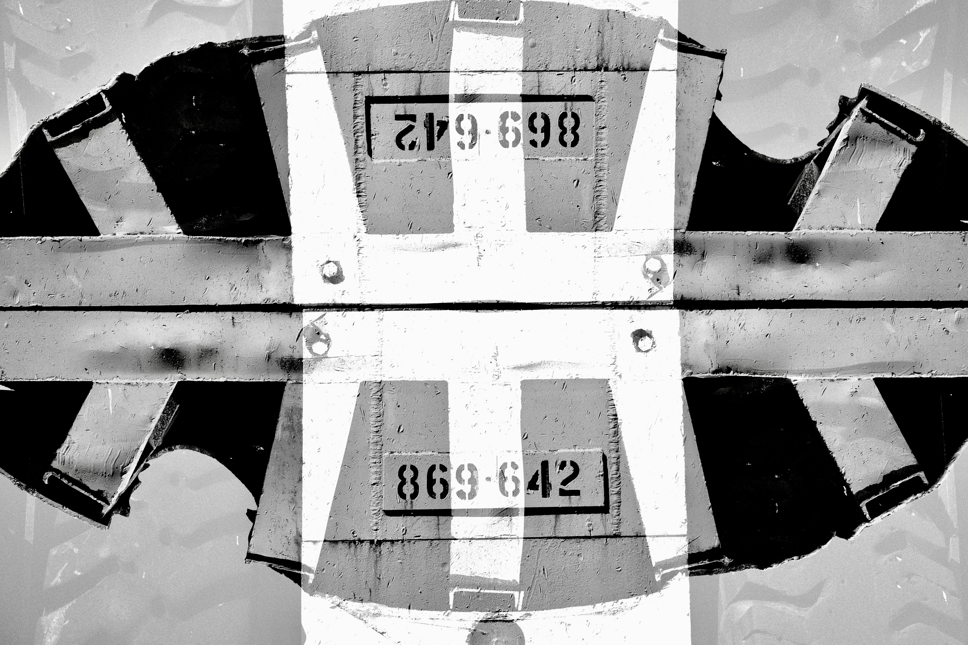 Double exposure back of a dump truck