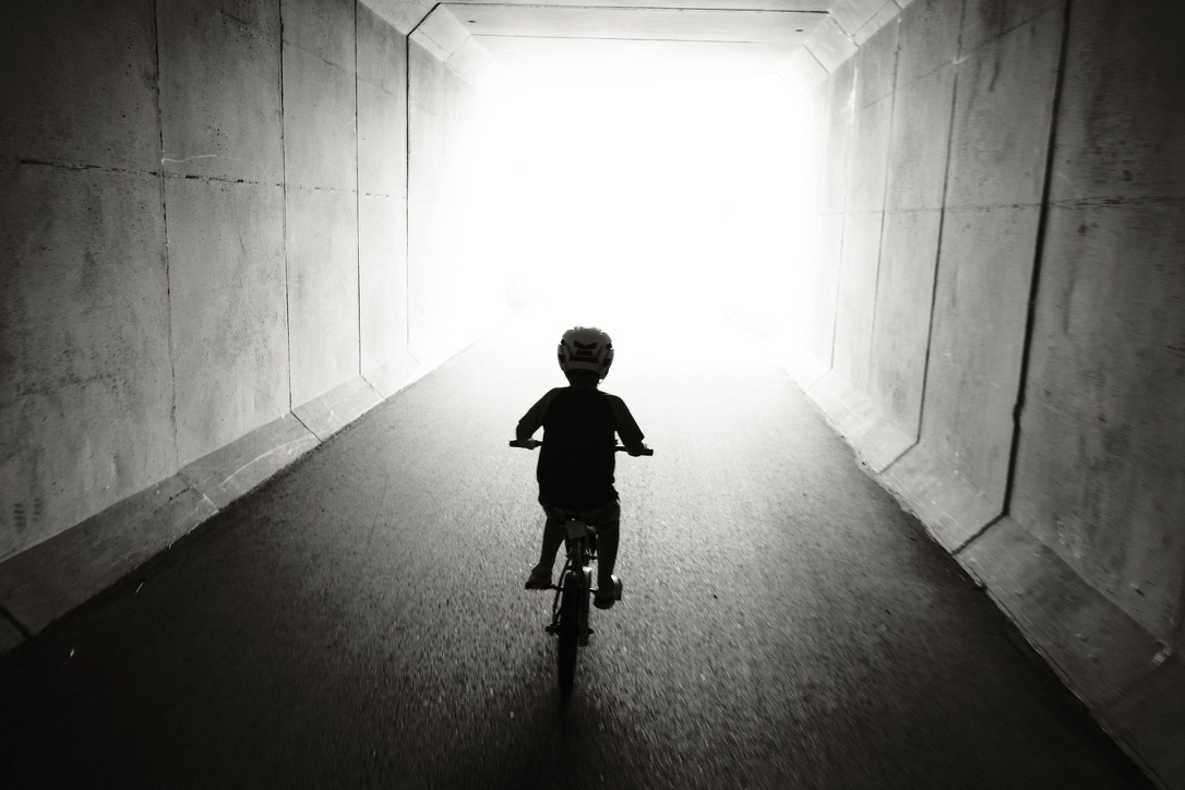 Biking in a tunel