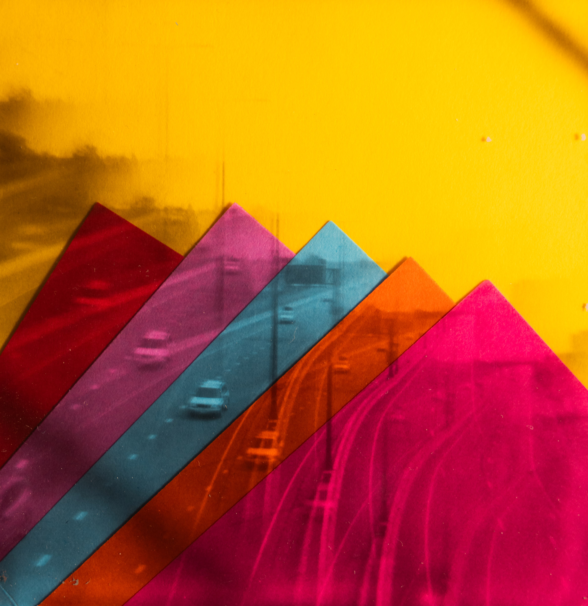 Polaroid Transparency of the freeway