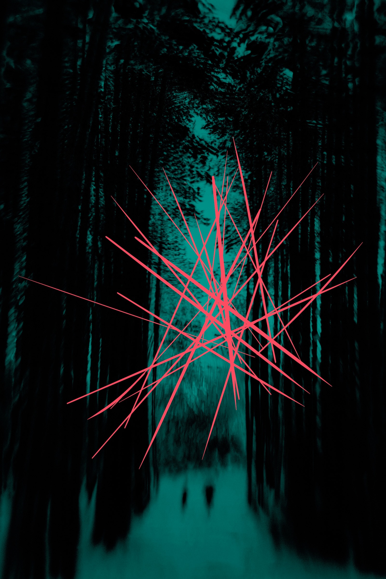 Color over people in the woods