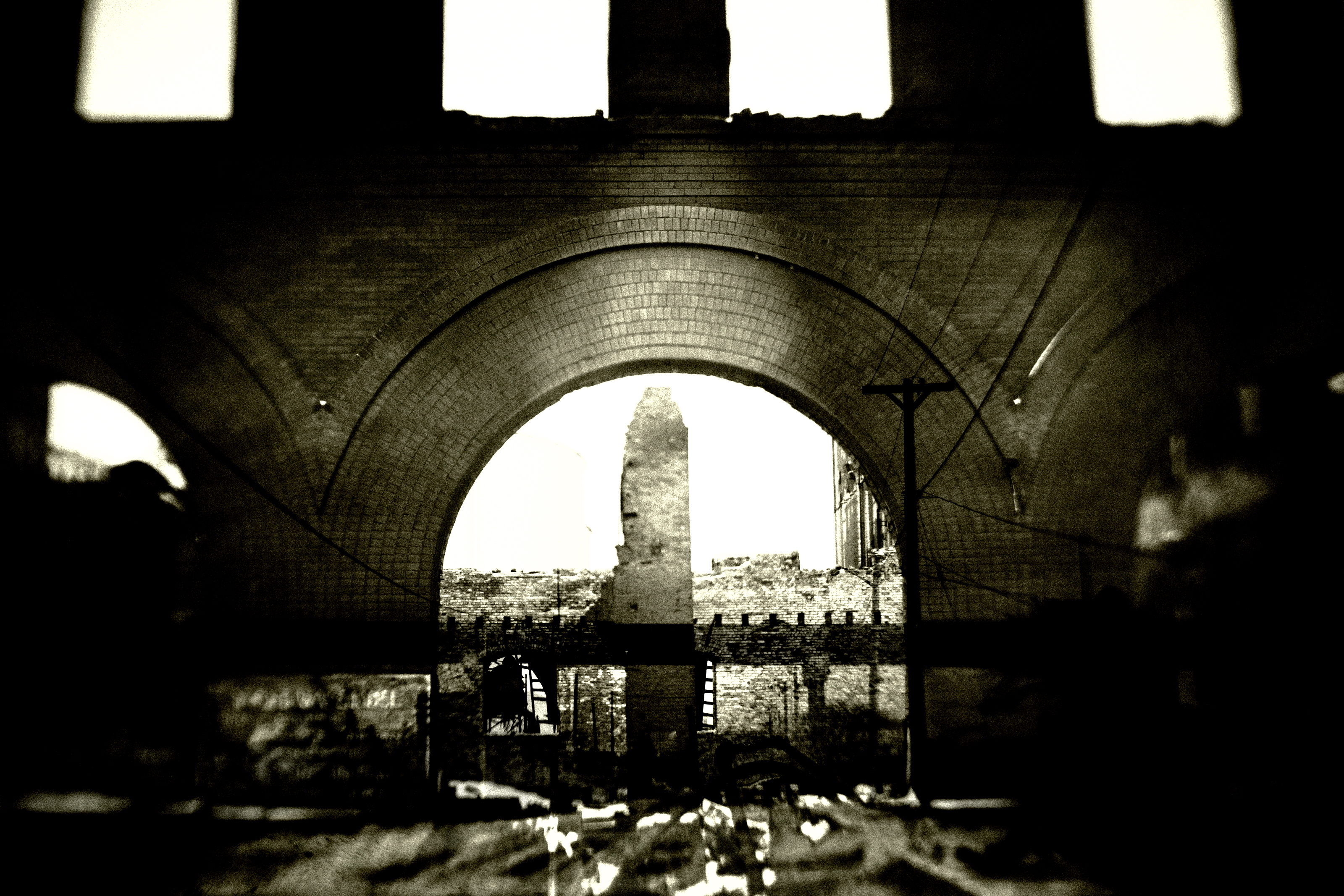 Ruins double exposure