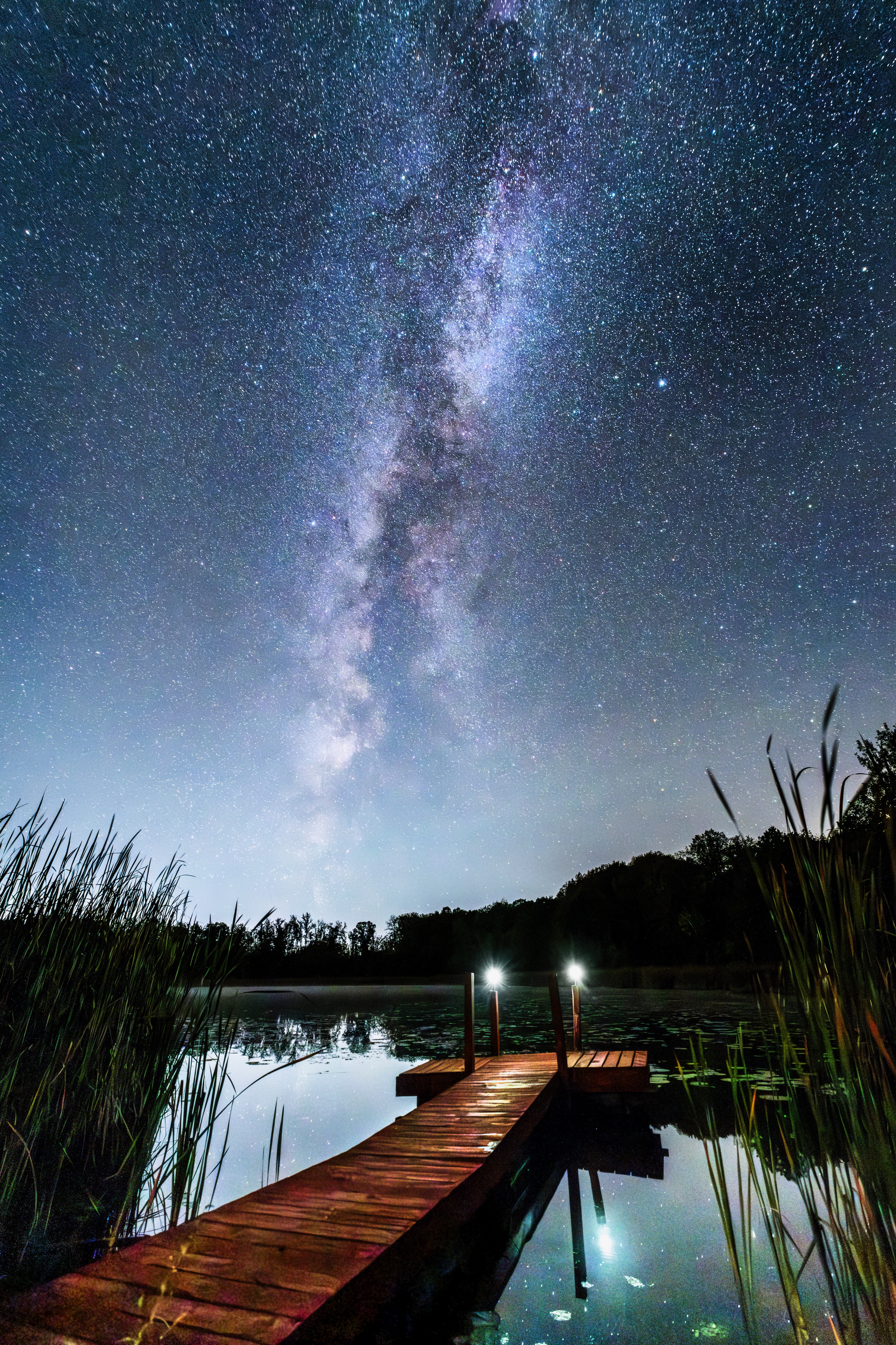 Dock and milky way