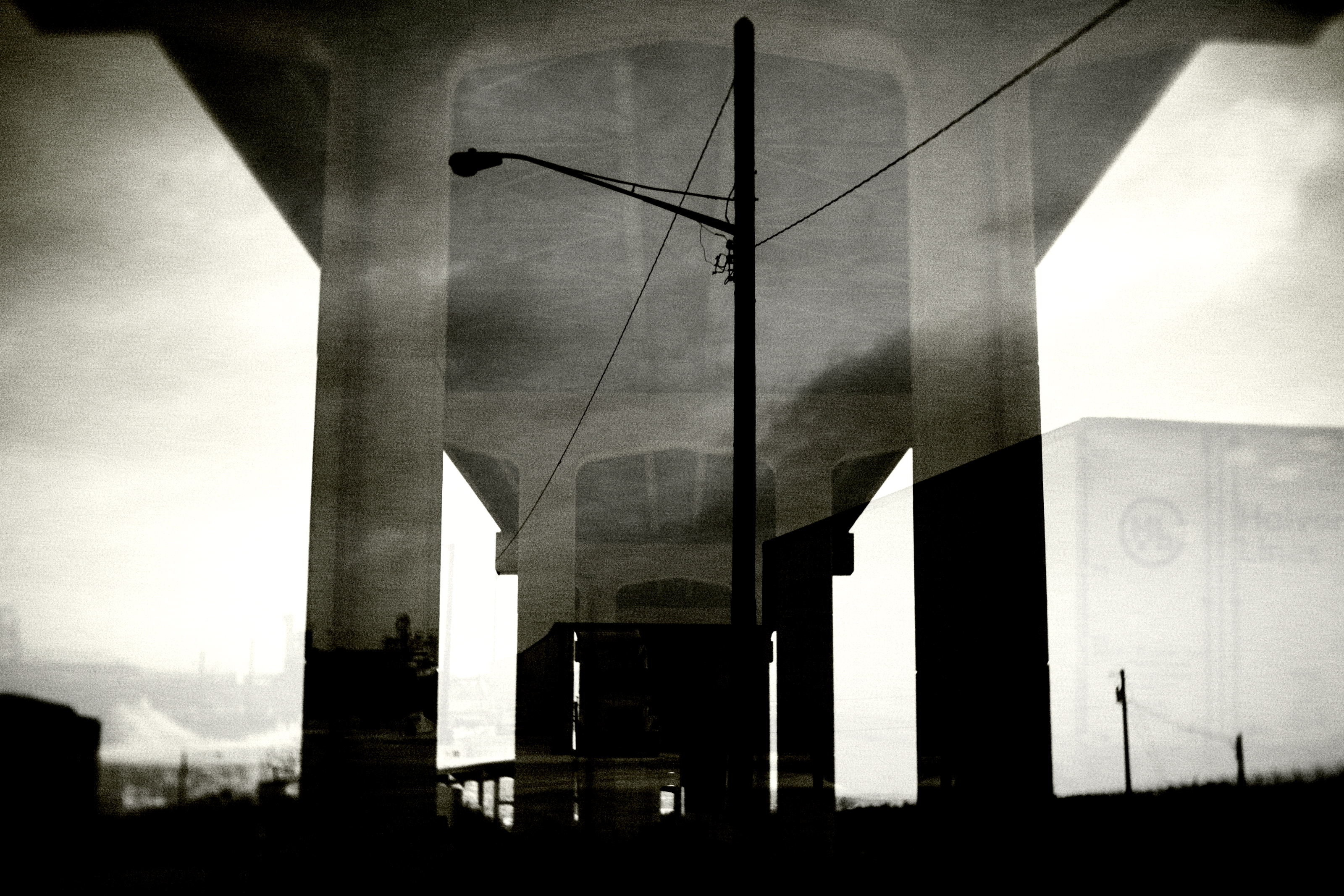 Bridge and light double exposure